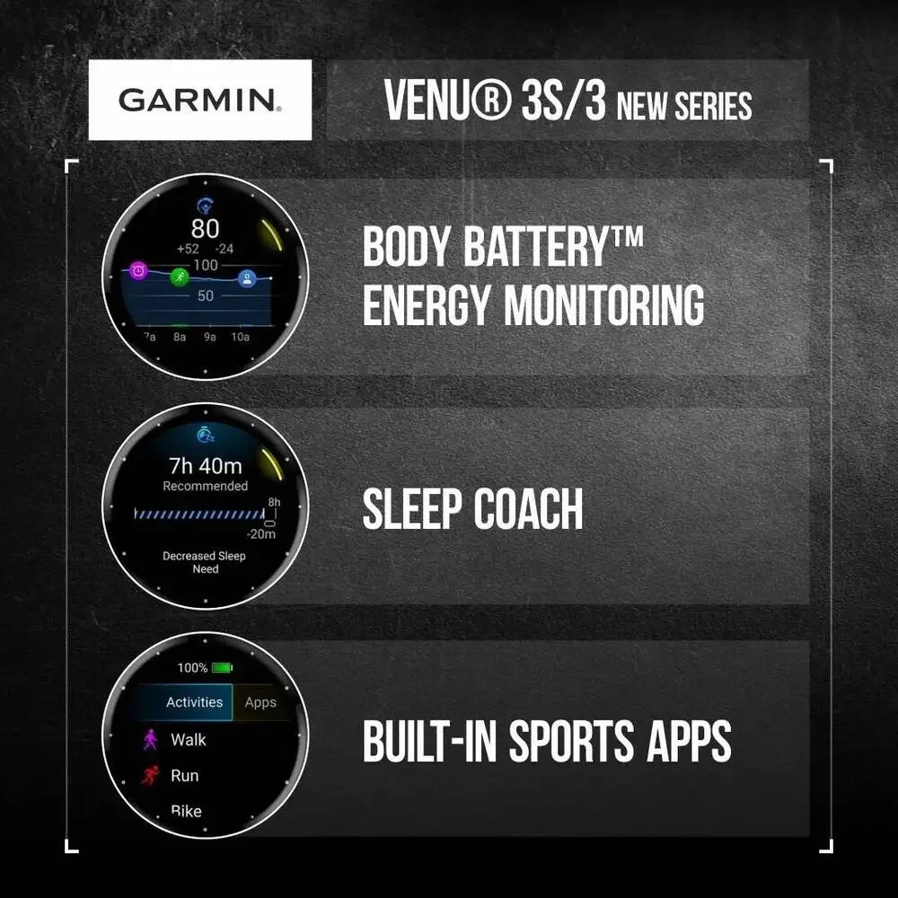 New! Garmin Venu 3‎ GPS Fitness Smartwatch 45mm Running Smart Watch 010-02784-01